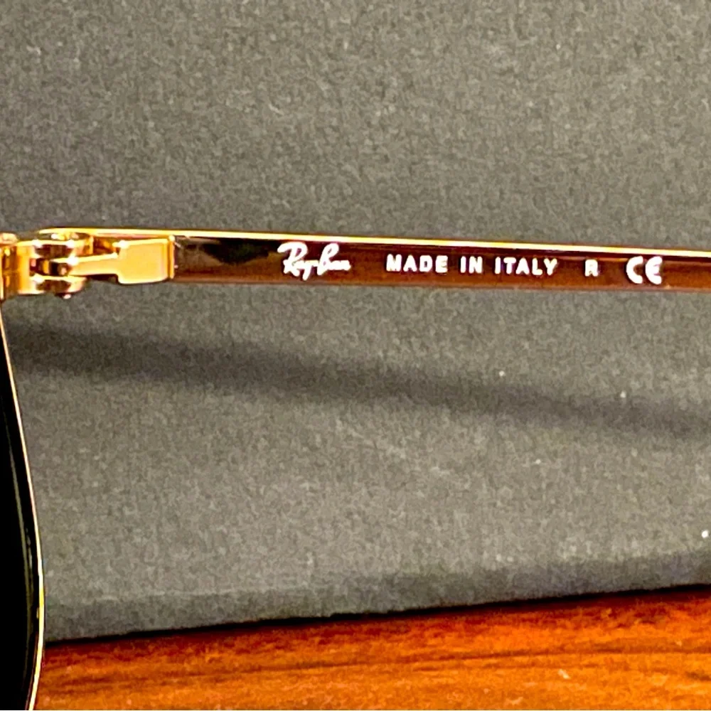 🆕 Ray-Ban RB3561 THE GENERAL Custom Sunglasses. Gold Frame, Polarized Green Lens - Picture 6 of 16